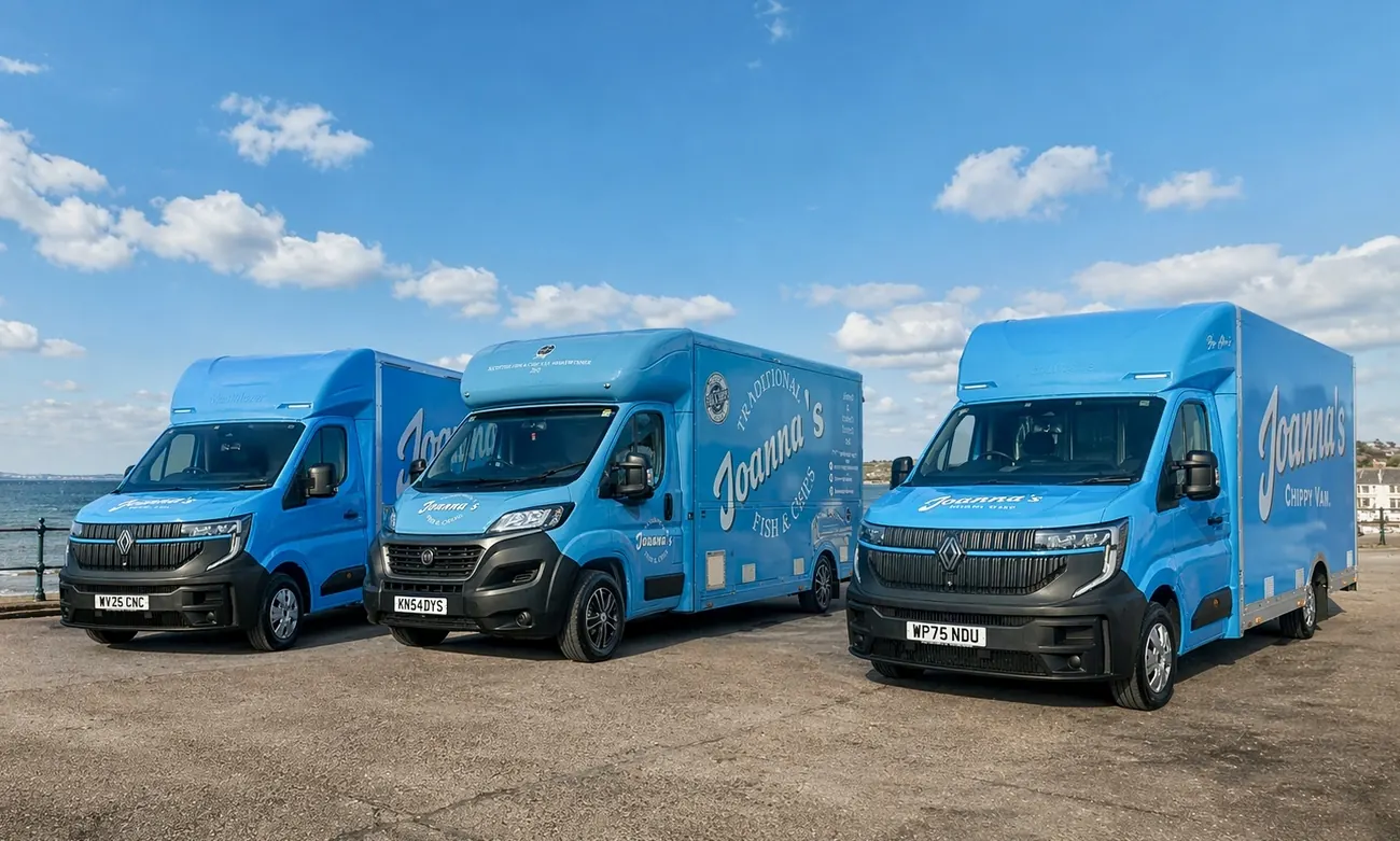 Chippy van serving customers at night